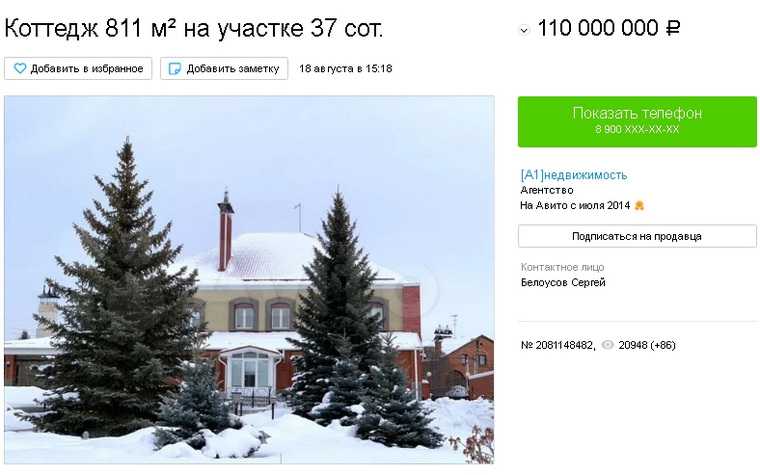 Челябинской элите предлагают дом за 110 млн рублей. Фото